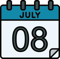 8 Juli gefüllt Symbol vektor