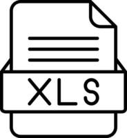 xls fil formatera linje ikon vektor