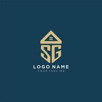 Initiale Brief sg mit einfach Haus Dach kreativ Logo Design zum echt Nachlass Unternehmen vektor