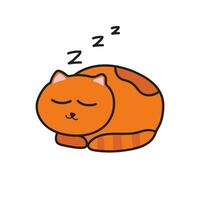 barn teckning tecknad serie vektor illustration söt katt sovande ikon isolerat på vit bakgrund