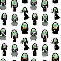 sömlös mönster med zombie nunna. vektor illustration