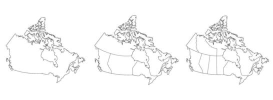 Karte von Kanada Satz. kanadisch Karte einstellen vektor