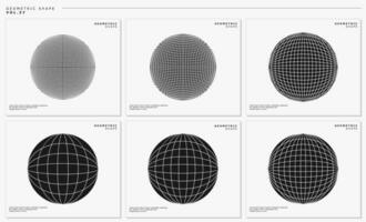 einstellen von Silhouette geometrisch eben Globus Erde Design vektor