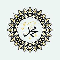 arabicum och islamic kalligrafi av de profet muhammed, fred vara på honom, traditionell och modern islamic konst kan vara Begagnade för många ämnen tycka om mawlid, el-nabawi . översättning, de profet muhammad vektor