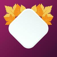 Herbst Hintergrund mit geometrisch leer Bereiche, Blatt Ornament Vektor. Design zum Banner, Gruß Karte, Flyer, Sozial Medien, Präsentation, Netz. vektor
