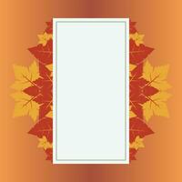 Herbst Hintergrund mit geometrisch leer Bereiche, Blatt Ornament Vektor. Design zum Banner, Gruß Karte, Flyer, Sozial Medien, Präsentation, Netz. vektor