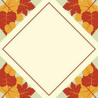 Herbst Hintergrund mit geometrisch leer Bereiche, Blatt Ornament Vektor. Design zum Banner, Gruß Karte, Flyer, Sozial Medien, Präsentation, Netz. vektor