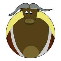 Aufkleber Stier Symbol. Vektor Stier Kopf und Illustration von wütend Stier