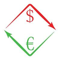 Währung Austausch USD EUR. Austausch Symbol Geld, Veränderung und Finanzen Tausch, geben und nehmen Illustration vektor