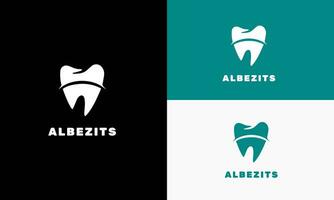 uppsättning av tand logotyp design. kan vara Begagnade som logotyp för dental, tandläkare eller stomatologi klinik, tänder vård och hälsa begrepp fri vektor
