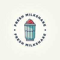 minimalistisch Milchshake Symbol Logo Vorlage Vektor Illustration Design. einfach modern Cafés, Eis Sahne Salons, Dessert Geschäfte Logo Konzept