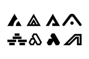 minimal genial kreativ modisch Fachmann Brief ein Logo einstellen Logo Design Vorlage auf schwarz Hintergrund vektor