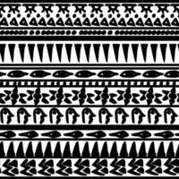 sömlös vektor retro randig egyptisk mönster tema med etnisk och stam- motiv. svart vit hand dragen årgång illustration teckning för textil- skriva ut