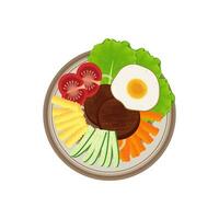 logotyp illustration selat solo- bräserad nötkött biff med färsk grönsaker och ägg vektor