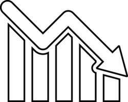 Linie Verlust Symbol Vektor isoliert auf Weiß Hintergrund . Linie Rezession verringern Diagramm Symbol