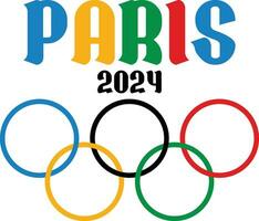 paris 2024 olympic spel officiell symbol logotyp abstrakt design vektor illustration