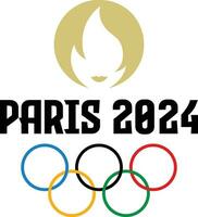 paris 2024 olympic spel officiell symbol logotyp abstrakt design vektor illustration