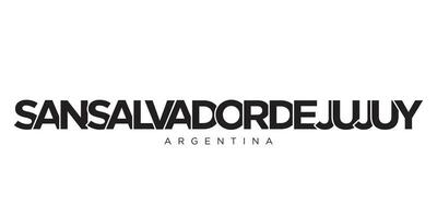 san salvador de jujuy i de argentina emblem. de design funktioner en geometrisk stil, vektor illustration med djärv typografi i en modern font. de grafisk slogan text.