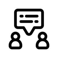 Interview Linie Symbol. Vektor Symbol zum Ihre Webseite, Handy, Mobiltelefon, Präsentation, und Logo Design.