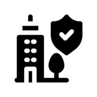 Stadt Schutz solide Symbol. Vektor Symbol zum Ihre Webseite, Handy, Mobiltelefon, Präsentation, und Logo Design.