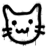 spray målad graffiti katt ikon isolerat på vit bakgrund. vektor illustration.