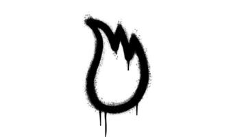 sprühen gemalt Graffiti Feuer Flamme Symbol gesprüht isoliert mit ein Weiß Hintergrund. Graffiti Feuer Flamme Symbol mit Über sprühen im schwarz Über Weiß. Vektor Illustration.