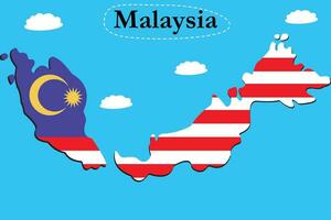 malaysia Land flagga Karta vektor