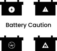 uppsättning av batterier med varning varningar vektor