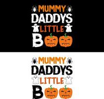 Halloween T-Shirt. Mama Daddys wenig Buh. vektor