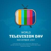 Welt Fernsehen Tag November 21 .. mit Jahrgang Fernseher Illustration auf isoliert Hintergrund vektor