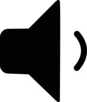 audio högtalare minska eller låg volym ljud platt vektor ikon