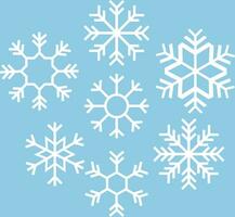 einstellen Schneeflocke Winter Vektor Symbol. Gruppe Schnee fallen Symbol. Sammlung Eis schwarz unterzeichnen. Winter Element. Muster kalt Kristall