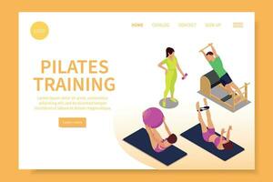 Pilates isometrisch Landung Seite vektor