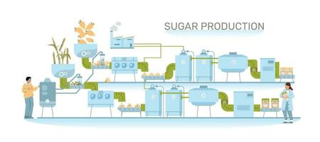 Zucker Produktion Linie Komposition vektor