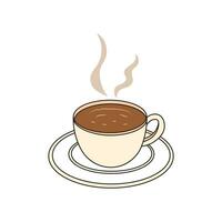 Kinder Zeichnung Karikatur Vektor Illustration heiß Kaffee Symbol isoliert auf Weiß Hintergrund