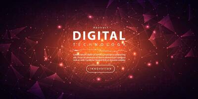 abstrakt digital teknologi trogen krets blå orange bakgrund, cyber vetenskap teknik, innovation kommunikation framtida, ai stor data, internet nätverk förbindelse, moln hi-tech illustration vektor