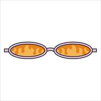 groovig Sonnenbrille im retro Hippie Stil . geometrisch abstrakt Vektor Brillen im 1970er. Vektor eben Illustration.