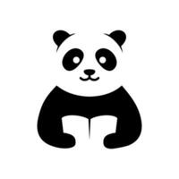 Panda Logo lesen ein Buch Vektor eben Stil
