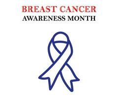 band med blå Färg bröst cancer medvetenhet månad av oktober med vektor illustration
