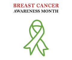 band med ljus grön Färg bröst cancer medvetenhet månad av oktober med vektor illustration