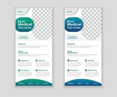 medizinisch aufrollen oder dl Flyer Design Vorlage zum Ihre Geschäft vektor