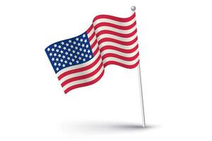 årgång flagga av USA för minne dag, veteraner dag eller 4 th juli. vektor