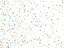 Semester triangel- konfetti. ljus regnbåge glitter konfetti bakgrund. färgad festlig textur. vektor