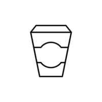 Kaffee im Einweg Tasse Vektor Symbol zum Anzeigen. geeignet zum Bücher, Shops, Geschäfte. editierbar Schlaganfall im minimalistisch Gliederung Stil. Symbol zum Design