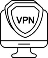 vpn linje ikon design stil vektor