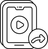 Handy, Mobiltelefon Video Transfer Linie Symbol Design Stil vektor