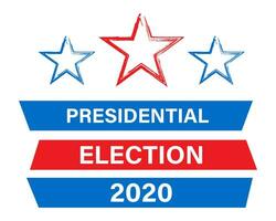 president- val i USA 2020. rösta för president i november. röstning kampanj baner. blå och röd stjärnor i grunge design. motivering affisch i amerikan stil. vektor eps 10.