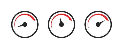 hastighet nivå indikator. låg och hög skala. barometer nivå i svart och röd. minimum och maximal nivå. betyg diagram i cirkel. ladda ner och ladda upp fart. vektor eps 10.