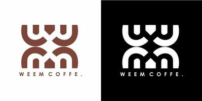 weem kaffe logotyp design vektor