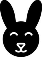 fast ikon för kanin vektor